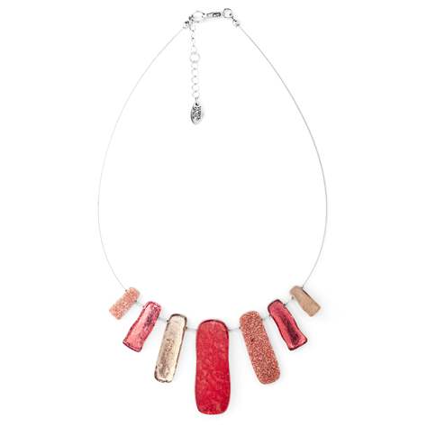 Raspberry Jagged Tiles Necklace | The Jewellery Stop