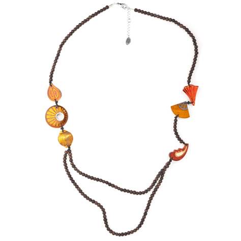 Amber Oriental Mix Long Necklace | The Jewellery Stop