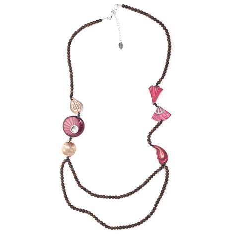 Raspberry Oriental Mix Long Necklace | The Jewellery Stop