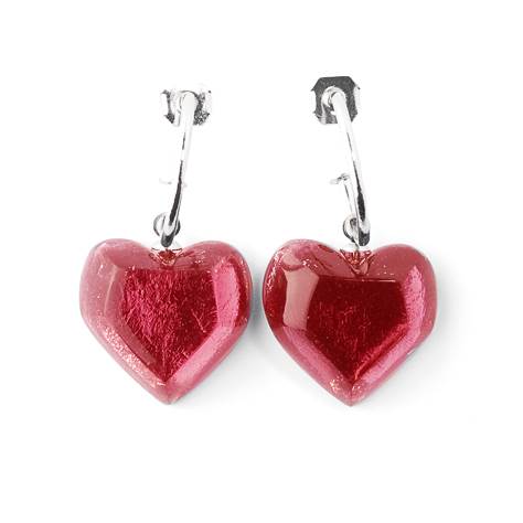 Pink Eclectic Heart Creole Earrings | The Jewellery Stop