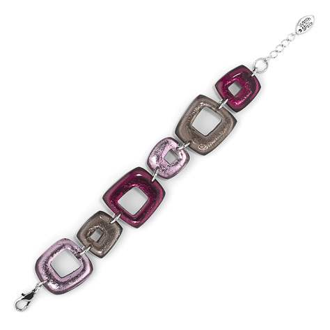 Pink Hollow Squares Bracelet | The Jewellery Stop
