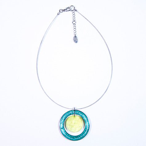 Aqua Crop Circles Pendant | The Jewellery Stop