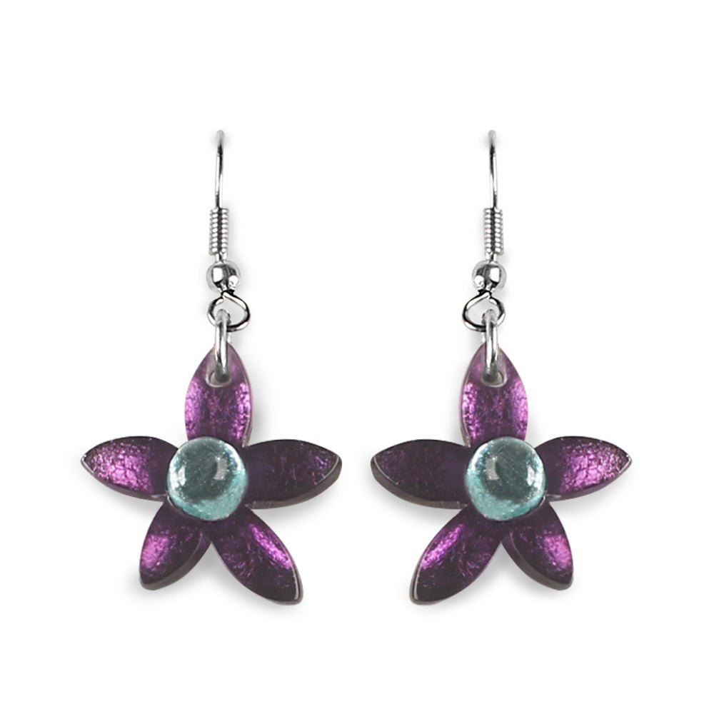 Kingfisher Flower Fish Hook Earrings | The Jewellery Stop