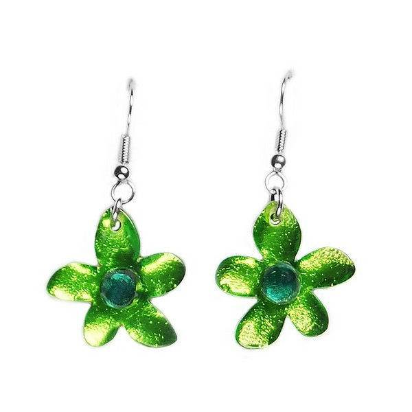Lime Flower Fish Hook Earrings | The Jewellery Stop