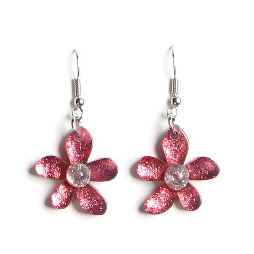Rose Flower Fish Hook Earrings | The Jewellery Stop