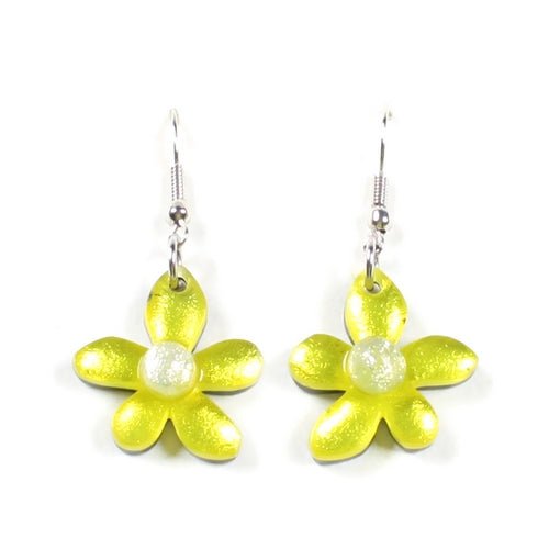 Yellow Flower Fish Hook Earrings | The Jewellery Stop