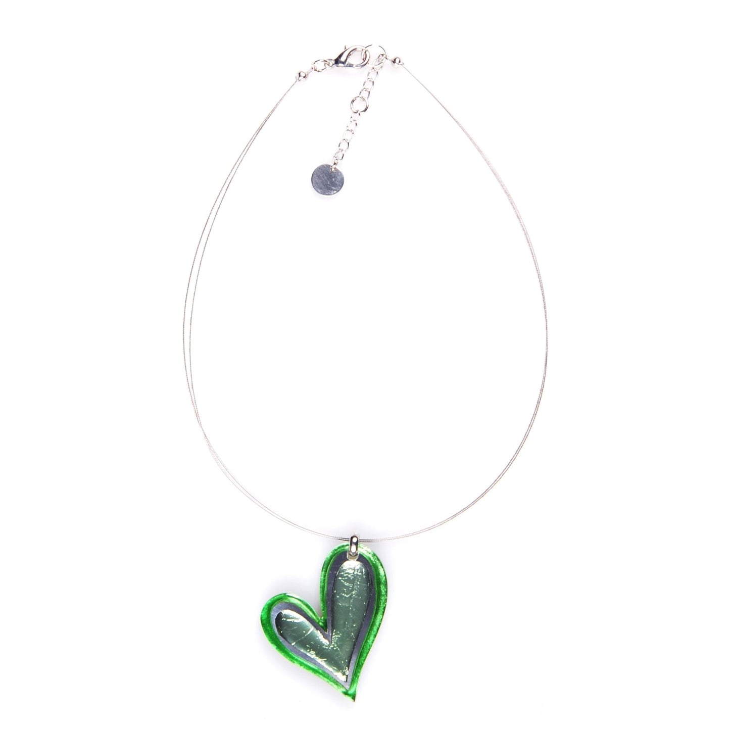 Lime Linear Heart Large Pendant | The Jewellery Stop
