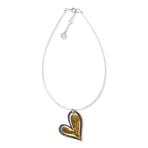 Metallics Linear Heart Large Pendant | The Jewellery Stop
