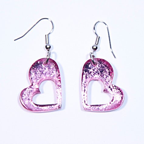 Rose Hollow Heart Fish Hook Earrings | The Jewellery Stop