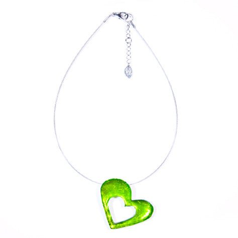 Lime Hollow Heart Pendant | The Jewellery Stop