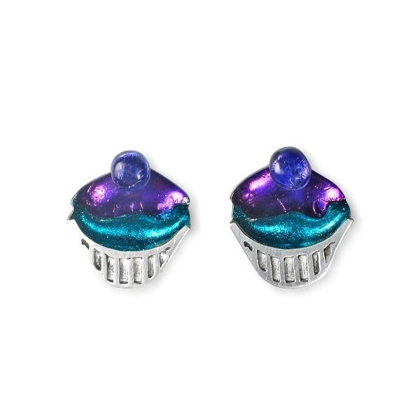 Peacock Cupcake Stud Earrings | The Jewellery Stop