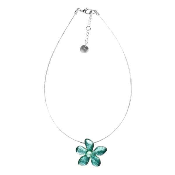 Aqua Flower Small Pendant
