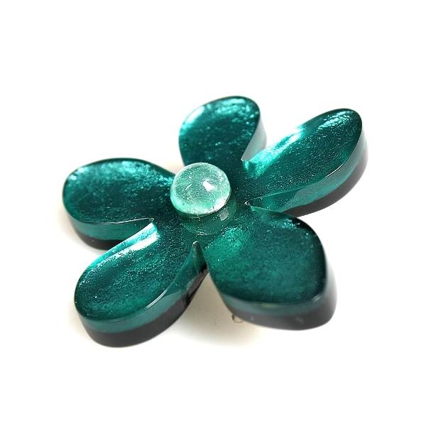Aqua Flower Brooch | The Jewellery Stop