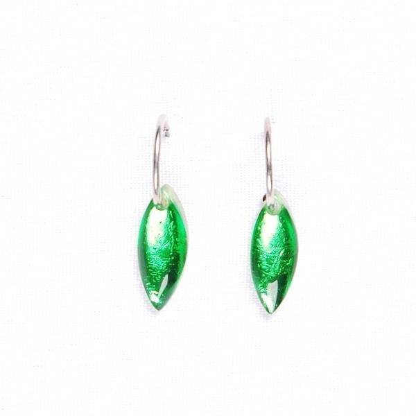 Green Petal Creole Earrings | The Jewellery Stop