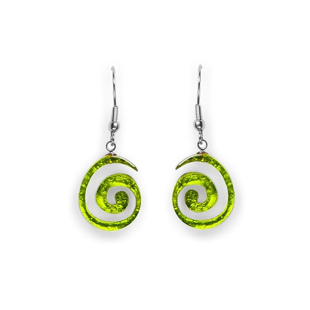 Lime Spirals Fish Hook Earrings | The Jewellery Stop