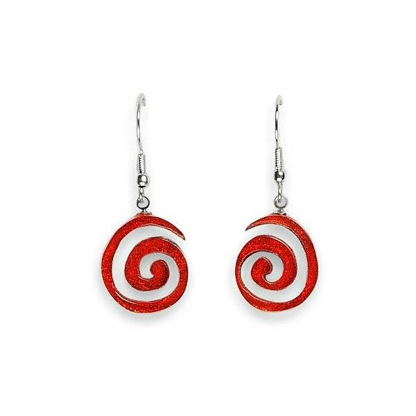Orange Spirals Fish Hook Earrings | The Jewellery Stop