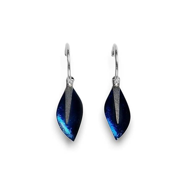 Navy Assorted Leaf Creole Earrings | The Jewellery Stop