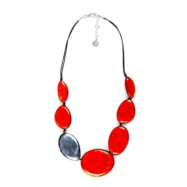 Orange Antique Pebble Necklace | The Jewellery Stop