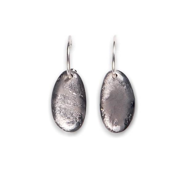 Grey Antique Pebble Creole Earrings | The Jewellery Stop