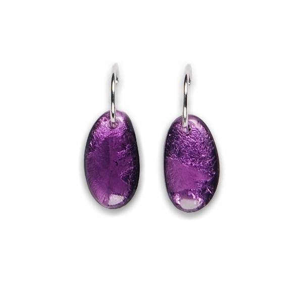 Lilac Antique Pebble Creole Earrings | The Jewellery Stop