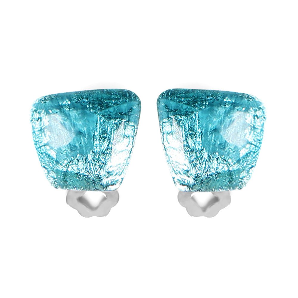 Aqua Cleopatra Clip Earrings | The Jewellery Stop