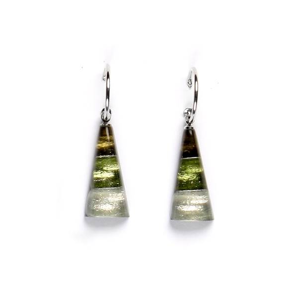 Moss Deco Triangle Creole Earrings | The Jewellery Stop