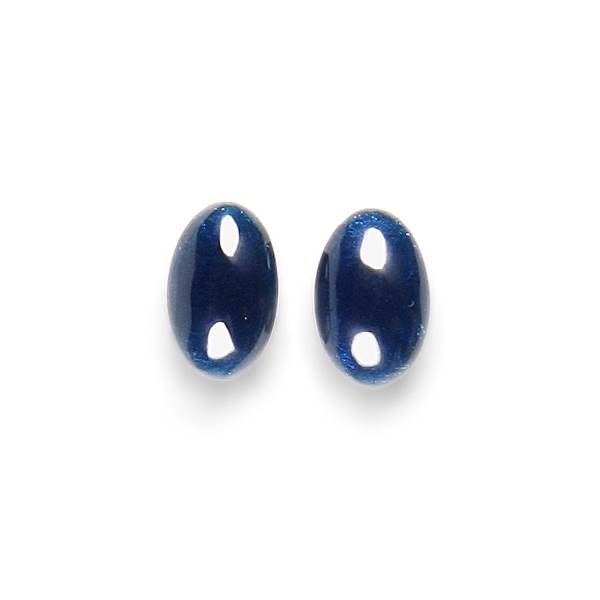 Navy Classic Ovals Rounded Stud Earrings | The Jewellery Stop