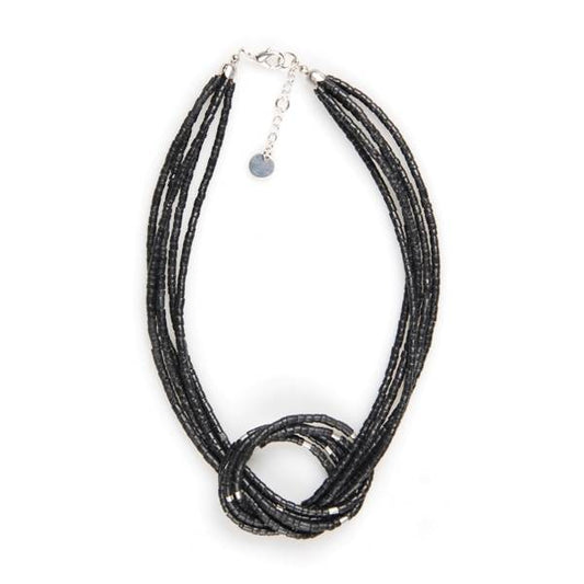 Charcoal Coco Knot Necklace | The Jewellery Stop