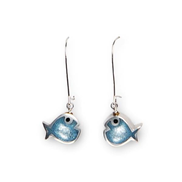 Ice Bubble Fish Long Hook Earrings | The Jewellery Stop