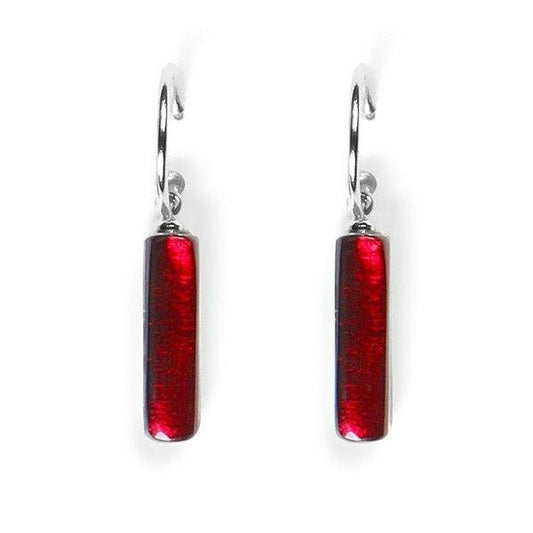 Raspberry Matchsticks Creole Earrings