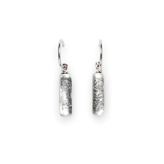 Silver Matchsticks Creole Earrings