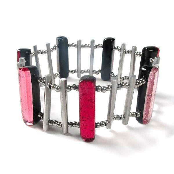 Raspberry Matchsticks Bracelet