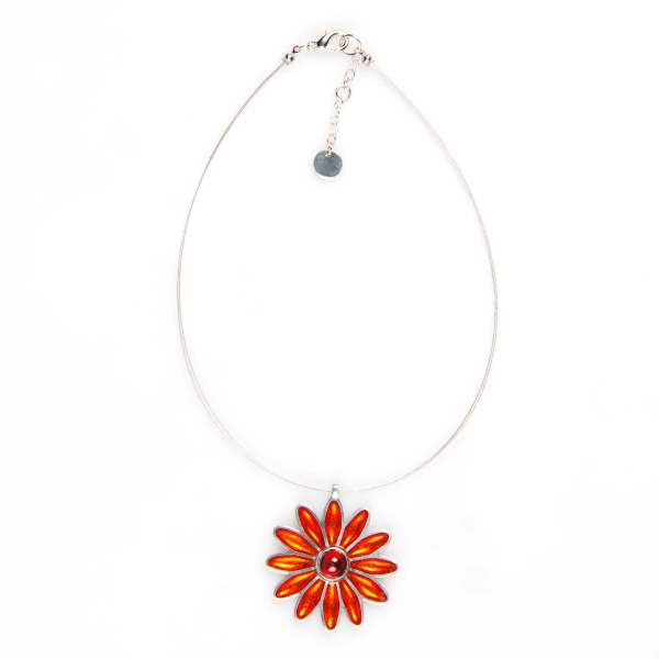 Orange Daisy Pendant | The Jewellery Stop