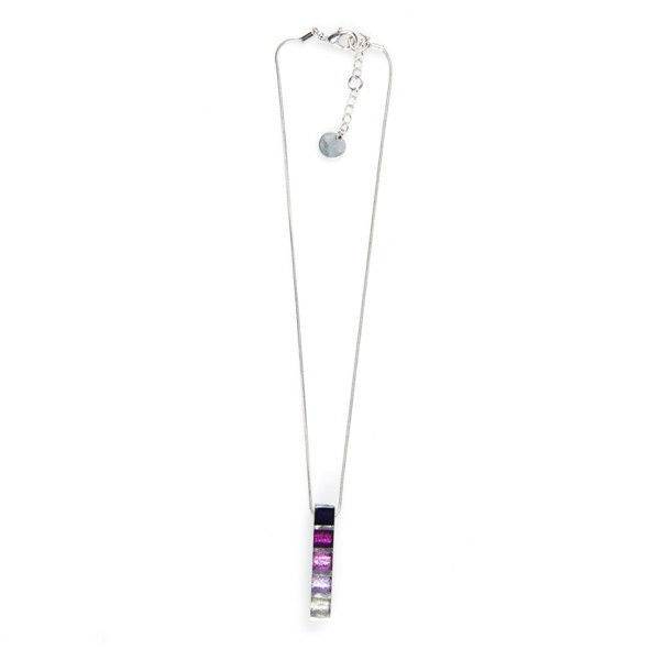 Purple Pewter Stripes Pendant on Chain | The Jewellery Stop