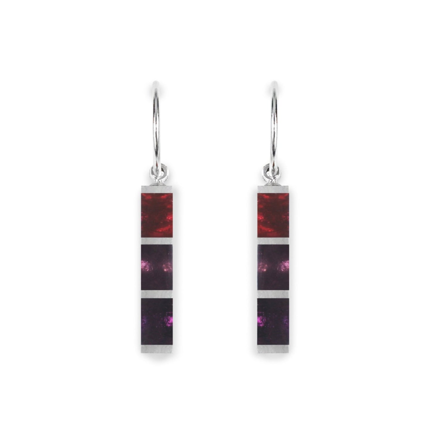 Blackberry Pewter Stripes Creole Earrings | The Jewellery Stop