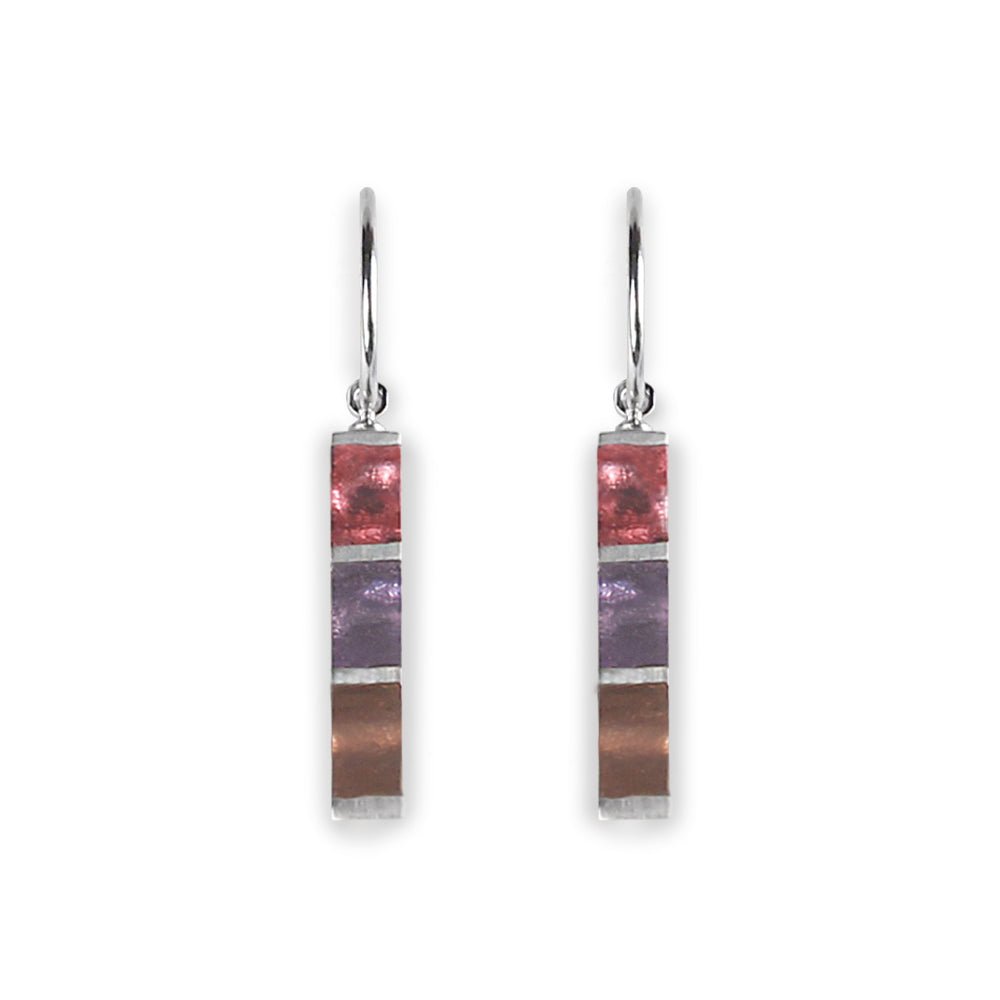 Blush Pewter Stripes Creole Earrings | The Jewellery Stop