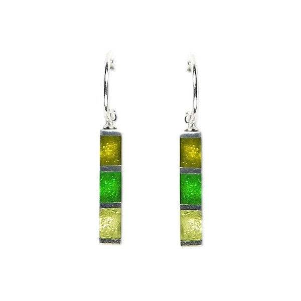 Lime Pewter Stripes Creole Earrings | The Jewellery Stop