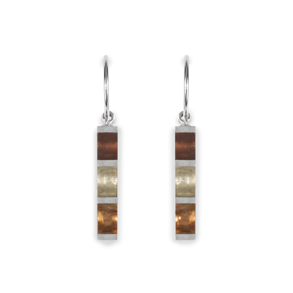 Mink Pewter Stripes Creole Earrings | The Jewellery Stop