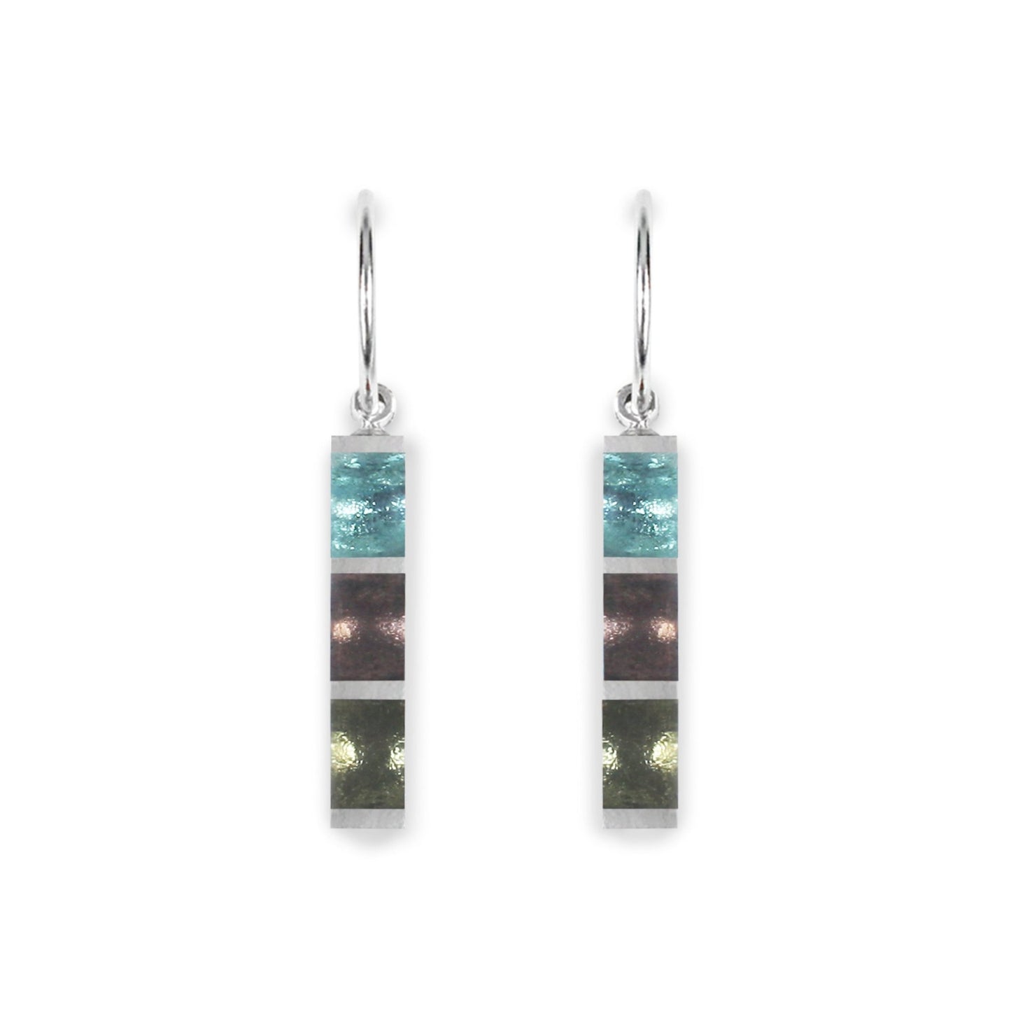Pear Pewter Stripes Creole Earrings | The Jewellery Stop