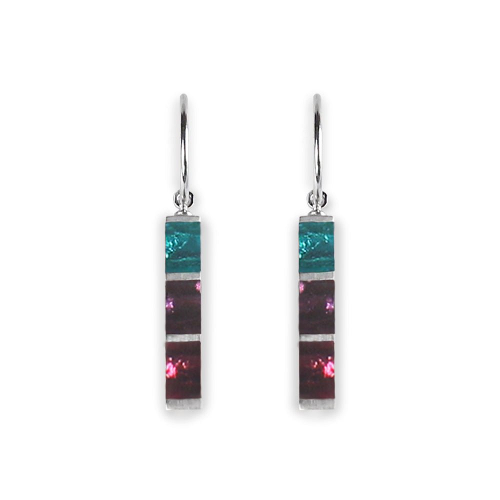 Rainbow Pewter Stripes Creole Earrings | The Jewellery Stop