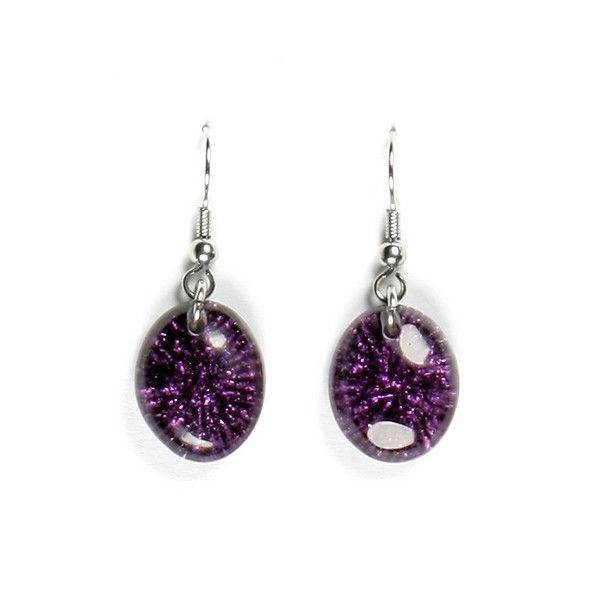 Violet Fireworks Fish Hook Earrings | The Jewellery Stop