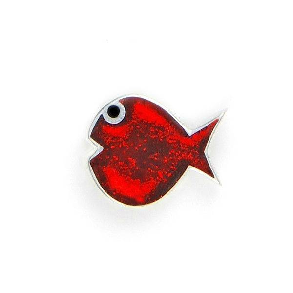 Red Bubble Fish Brooch