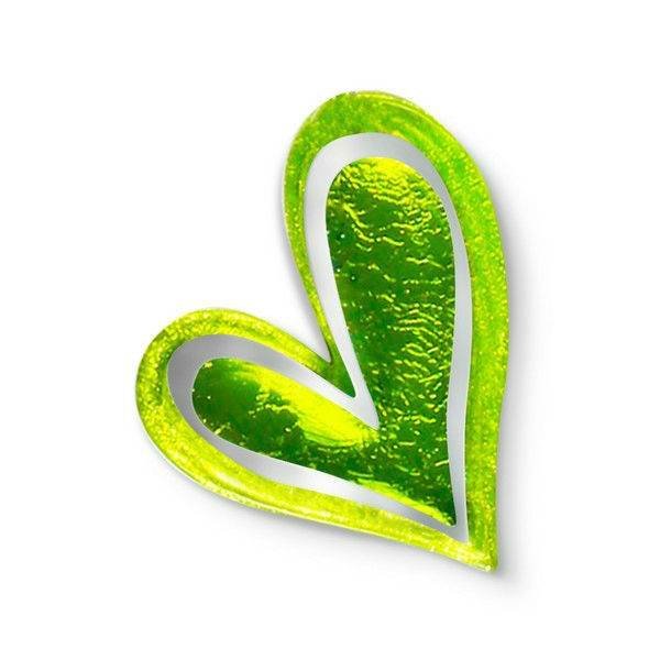 Green Linear Heart Brooch | The Jewellery Stop