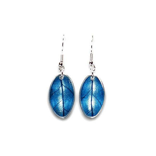 Blue Leaf on Coco Fish Hook Earrings | The Jewellery Stop