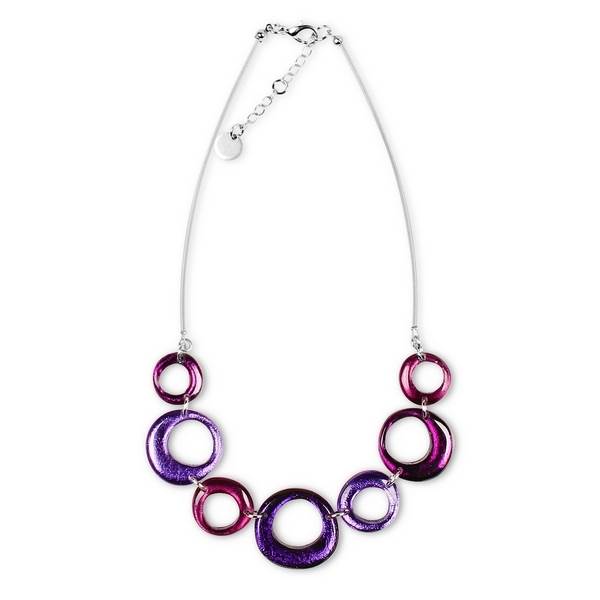 Aubergine Hollow Circles Necklace | The Jewellery Stop