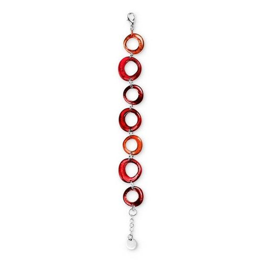 Burgundy Hollow Circles Bracelet | The Jewellery Stop
