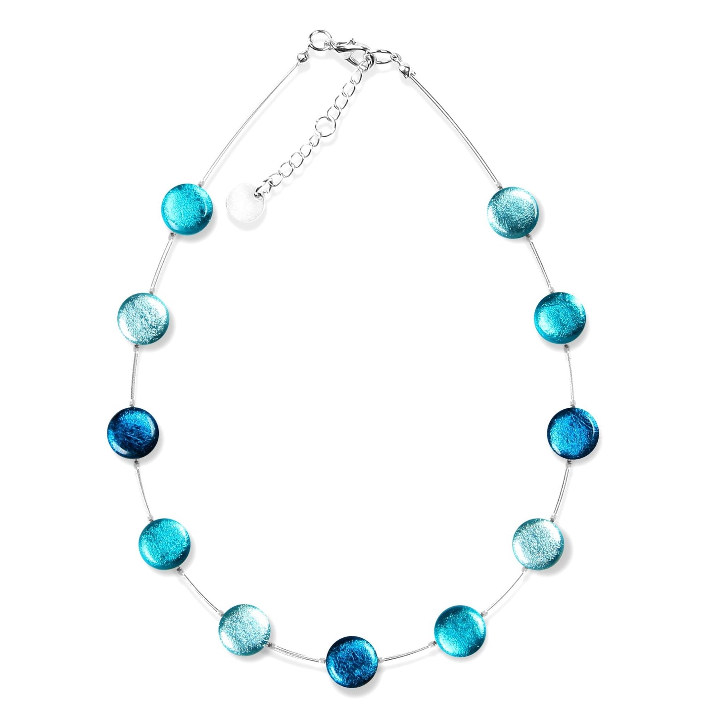 Teal Buttons Necklace | The Jewellery Stop