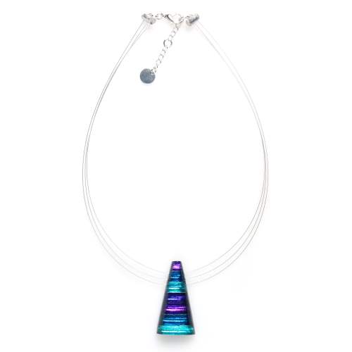 Peacock Triangle Stripes 3 Strand Wire Pendant | The Jewellery Stop
