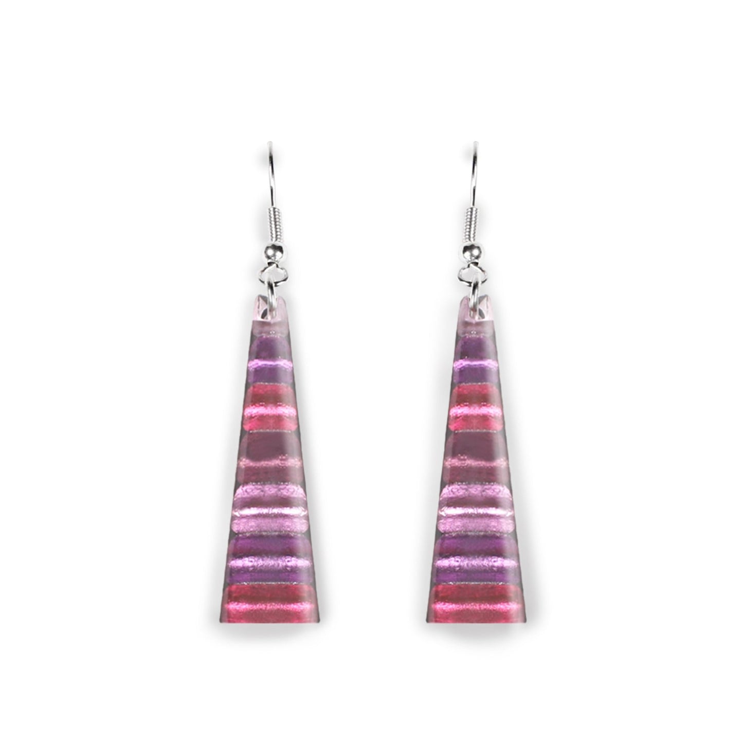 Blackberry Triangle Stripes Fish Hook Earrings | The Jewellery Stop