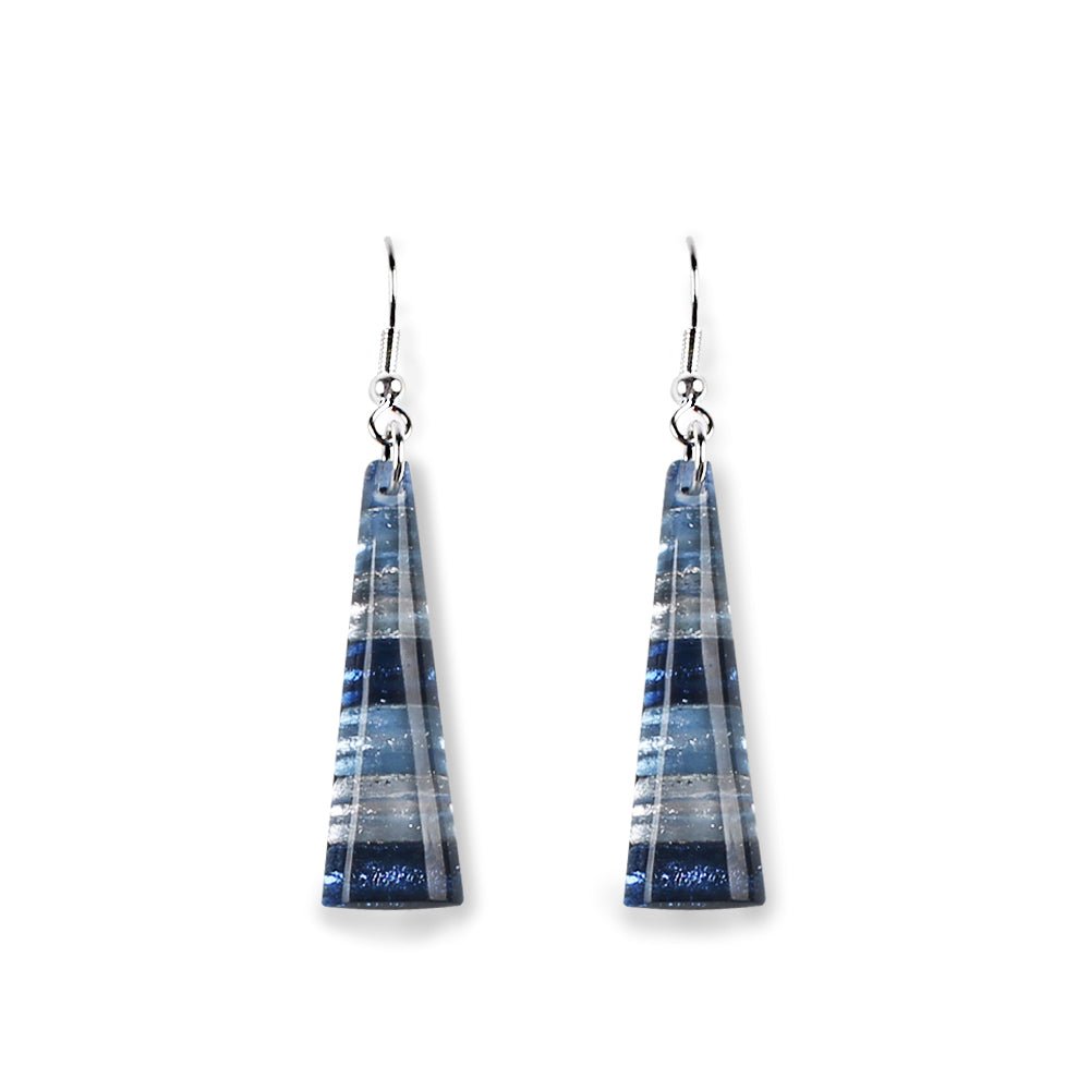 Glacier Triangle Stripes Fish Hook Earrings | The Jewellery Stop